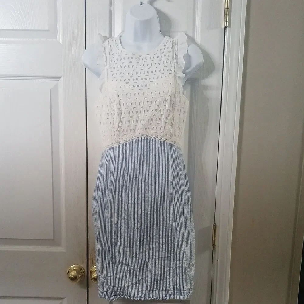 Lilly Pulitzer Maya blue white Shift Dress Size 4